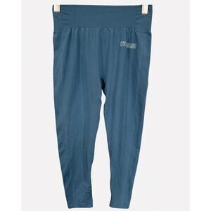 Gymshark Flex Seamless Leggings Womens Extra Small Small Teal Blue Yoga Gym